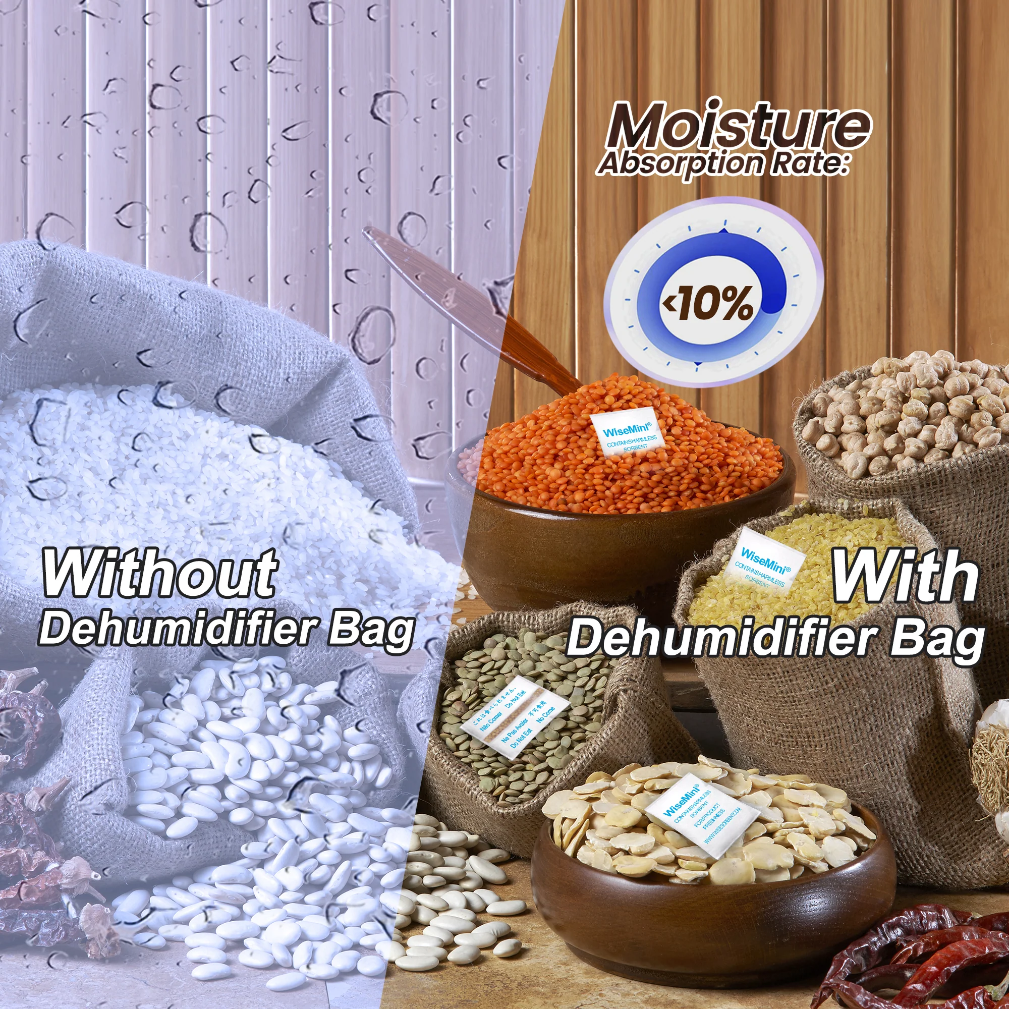 0.5 Gram Tyvek Molecular Sieve Packets, Dessicant Packets, Dessicant Packs, Moisture Absorbers for Food Storage, Food Grade Desiccant Dehumidifiers - Image 6