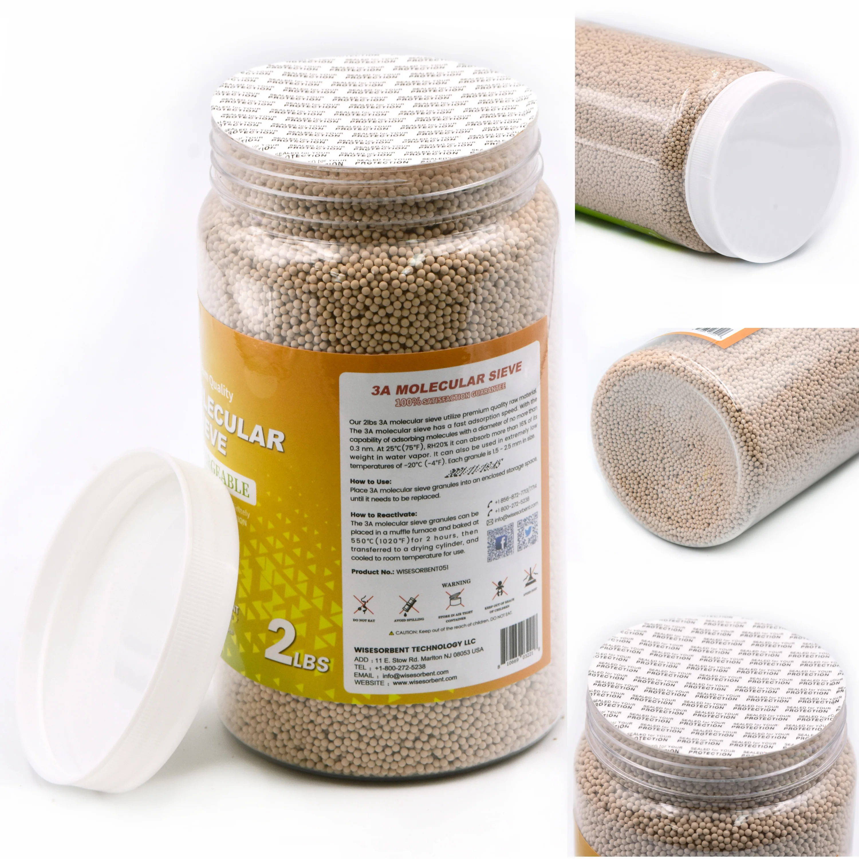 2 lb 3A Molecular Sieve Beads-1.5-2.5mm Bulk Desiccant - Image 3