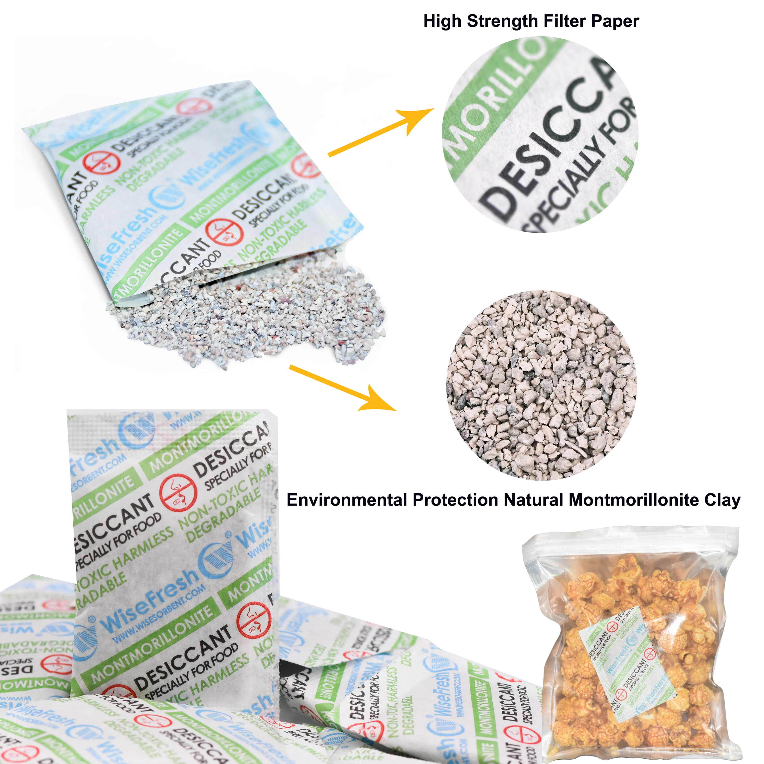 3g Food Safe Clay Desiccant Packs – Eco-Friendly Non-Woven Paper Desiccant Packets - Image 3