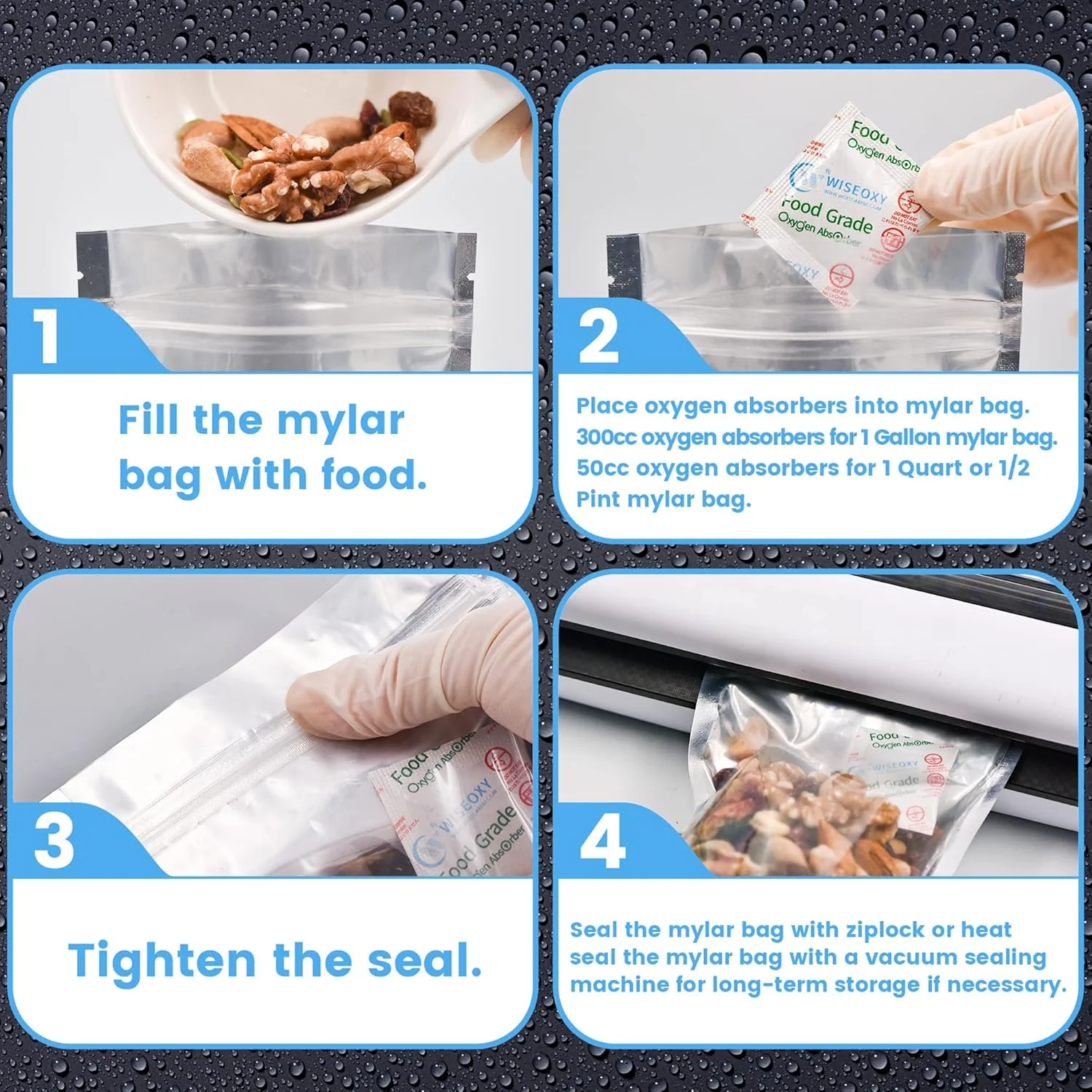 300 cc Oxygen Absorber Packs for Pantry, Food Storage & Vacuum Bags – Food Safe - Image 6
