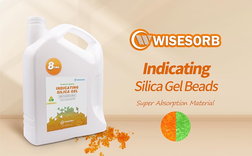 8 lb Orange Indicating Silica Gel Beads 2-4mm -Reusable - Image 8