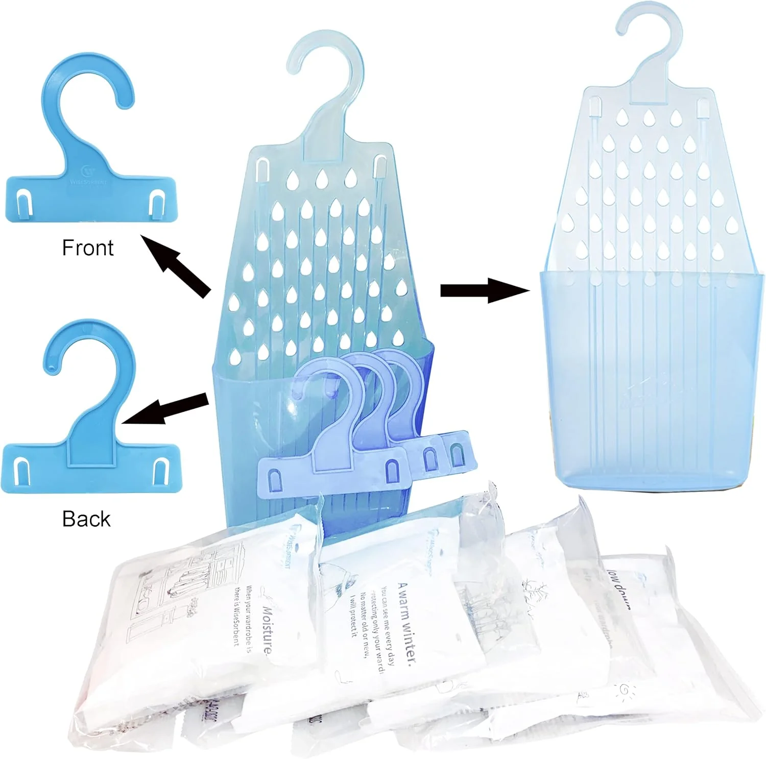 200g Fragrance Free Hanging Closet Dehumidifier Bags, Humidity Packs - Image 5