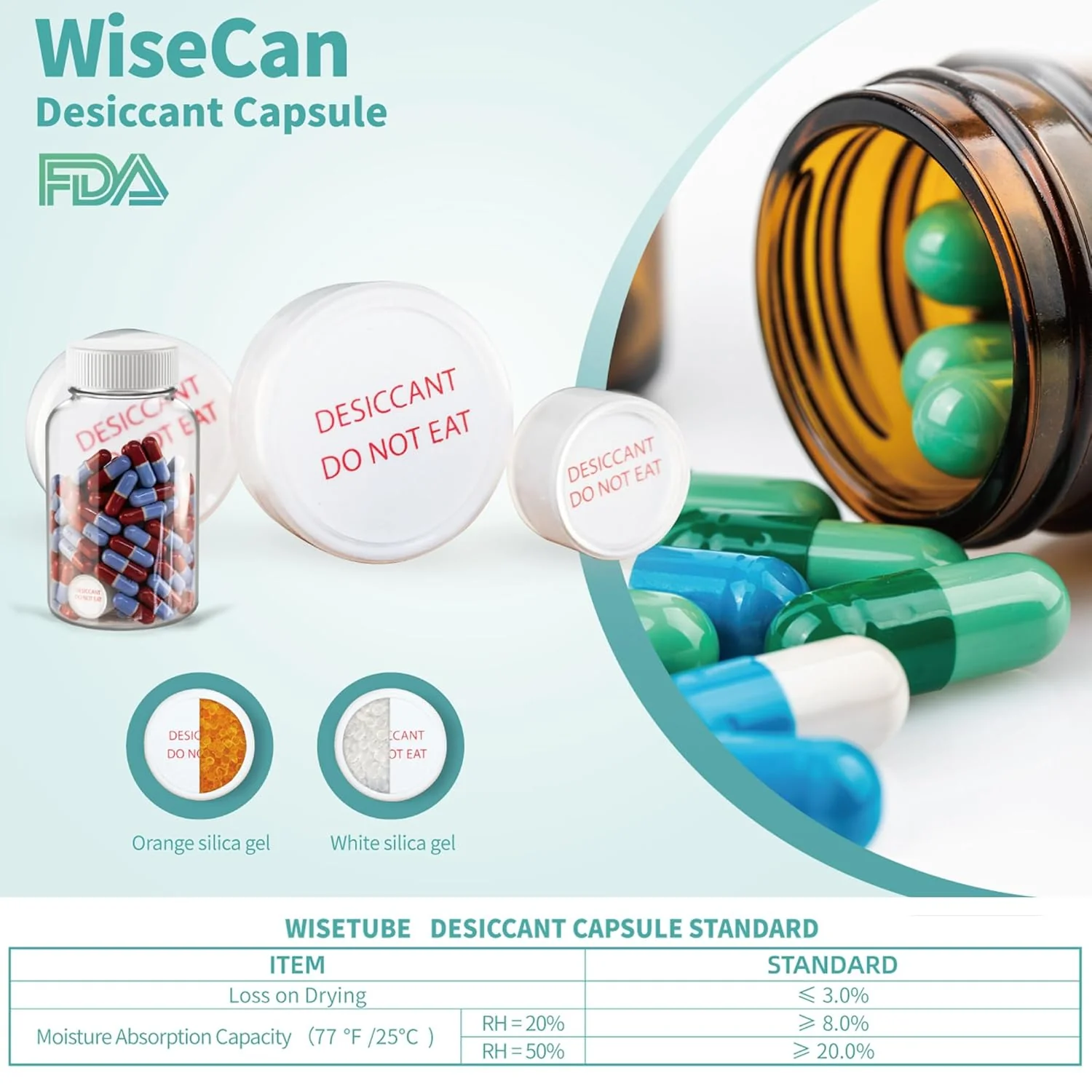 2g Clear Silica Desiccant Capsules–Prevents Moisture-Related Degradation of Medicines - Image 7