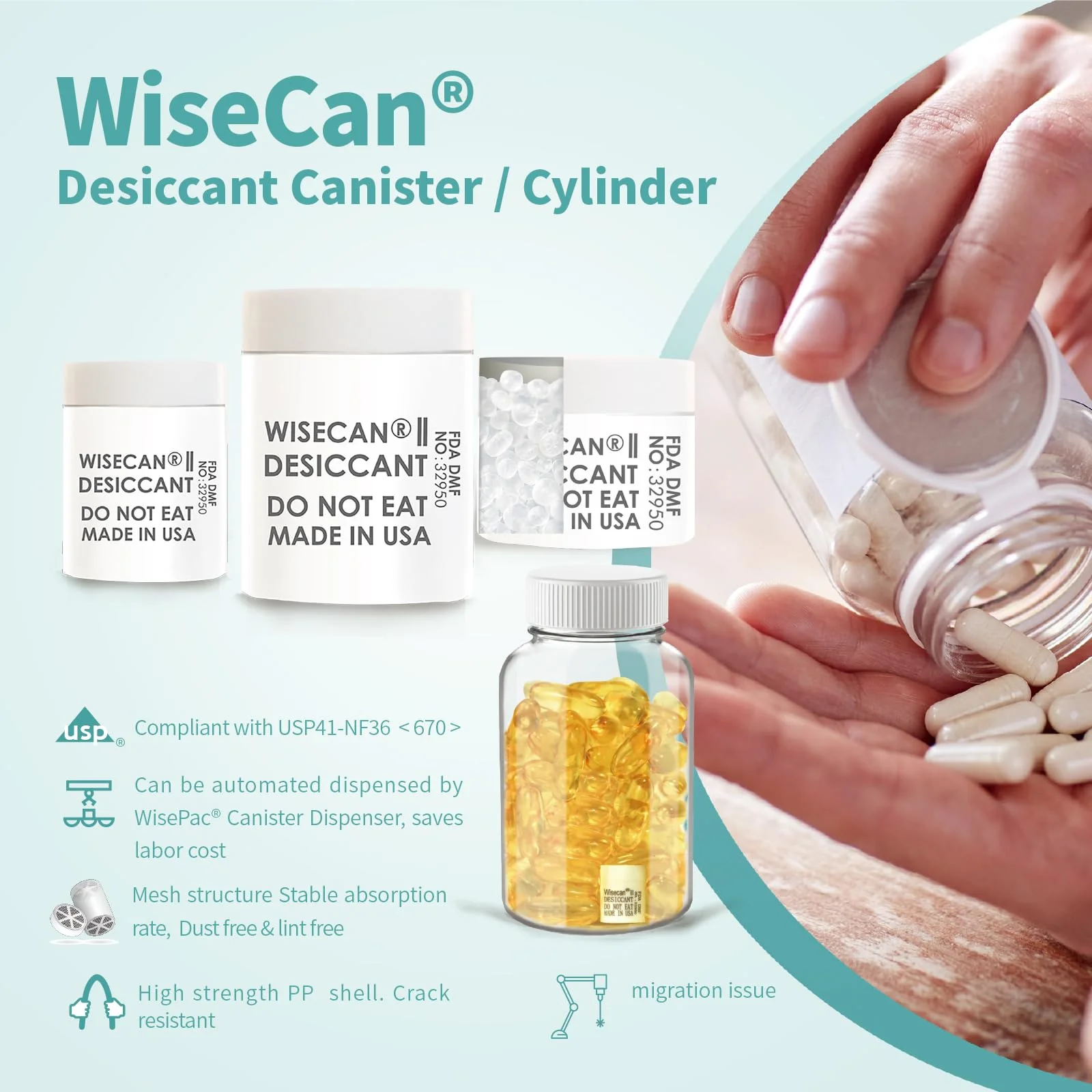 2g Silica Gel Desiccant Canister–For Pharmaceuticals and Nutraceuticals - Image 4